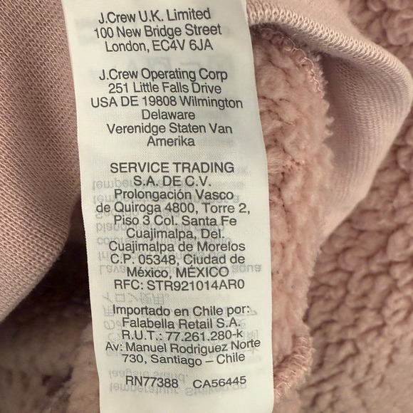 J. Crew Vintage Fleece Teddy Sherpa Half Zip Hoodie Pink XS - Picture 6 of 11